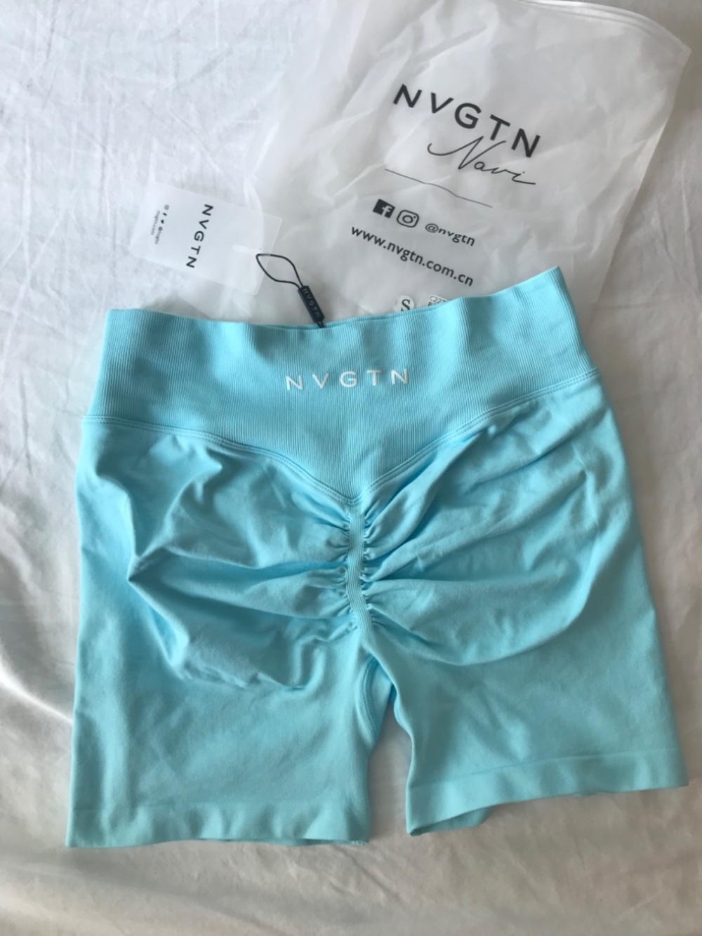 NVGTN Women's Athletic Seamless Shorts Blue - NWT